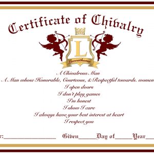 Certificate Of Chivalry