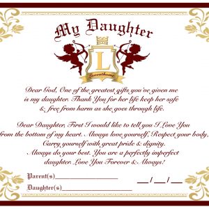 My Daughter Certificate