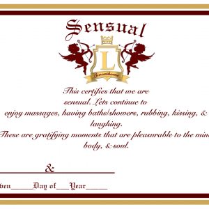 Sensual Certificate